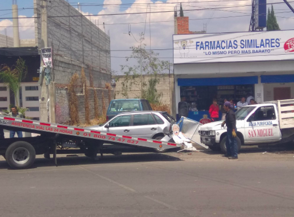 Accidente en calles de Apizaco deja un lesionado